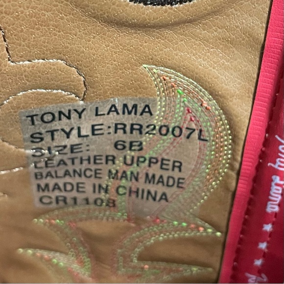 Tony Lama White and Brown Heeled Boots - Picture 8 of 8